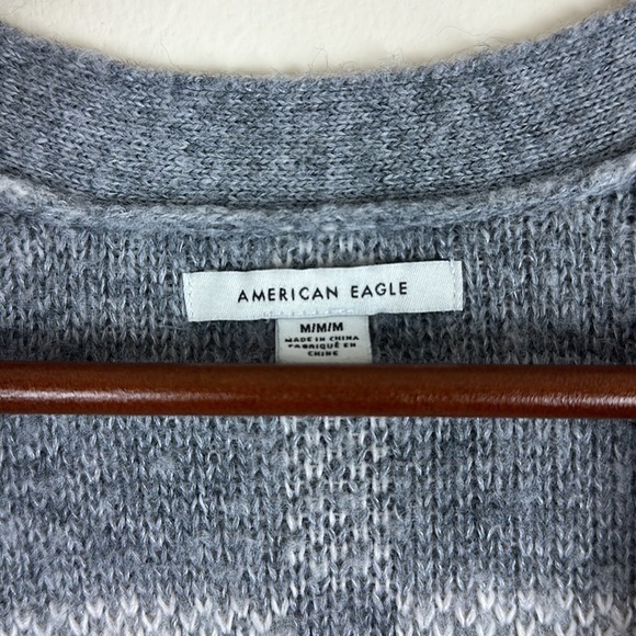 American Eagle Woman's Size Medium Open Cardigan Oversized Tunic Length Grey - Picture 2 of 6